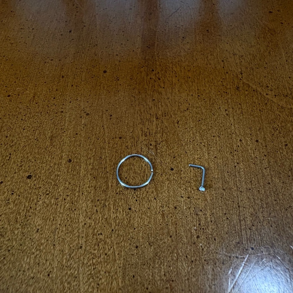 New Women’s Silver Nose Ring and Stud - Minimal Metal Accents